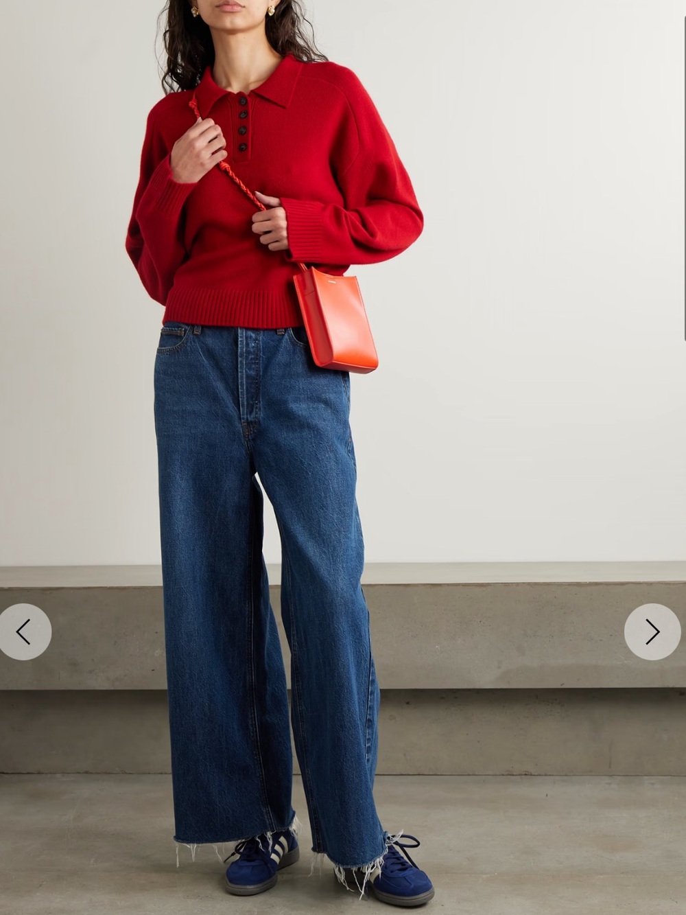 Frame Jean Le Low Baggy Wide Leg in Blind Spot Raw Fray